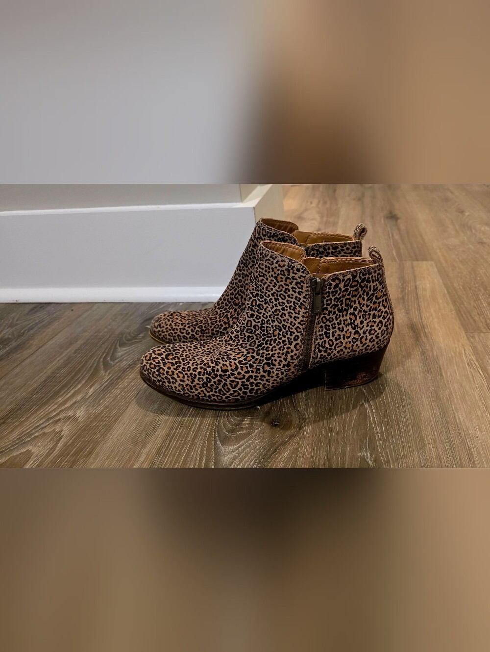 Lucky Brand Leopard-Print Ankle Booties -size 9